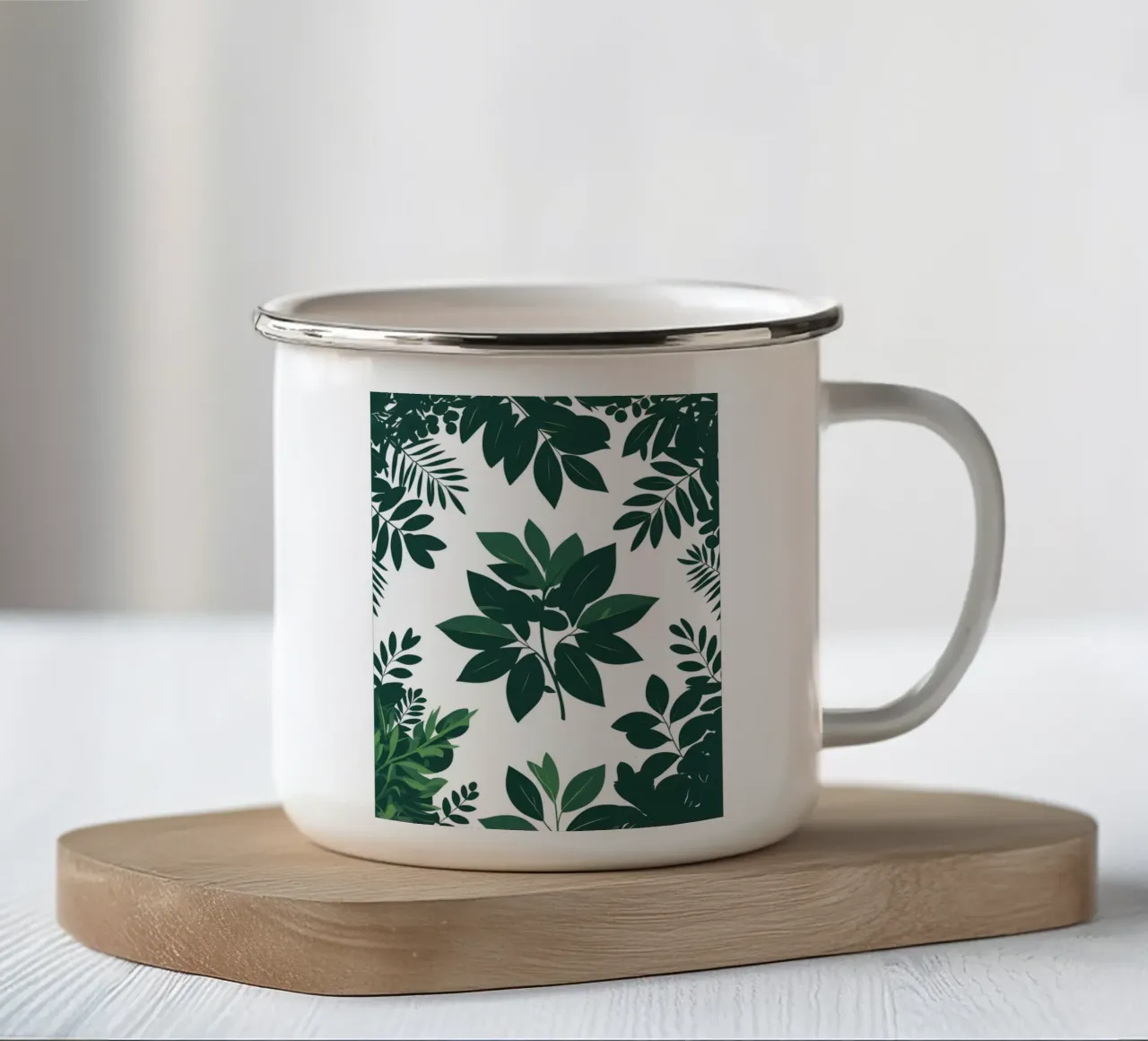 Pieno fogliame tazza in smalto da Botanical Gallery