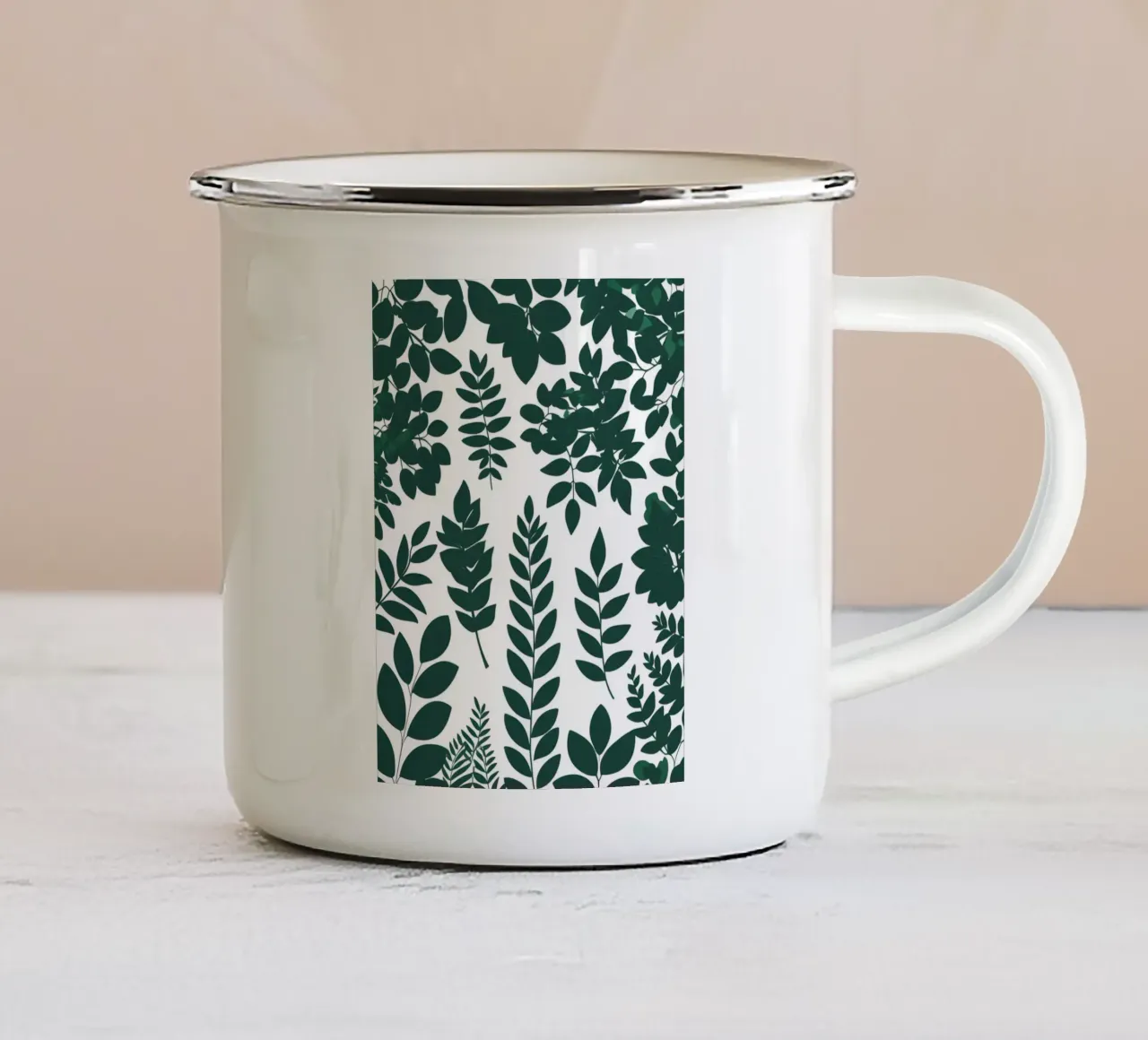 Pieno fogliame tazza in smalto da Botanical Gallery