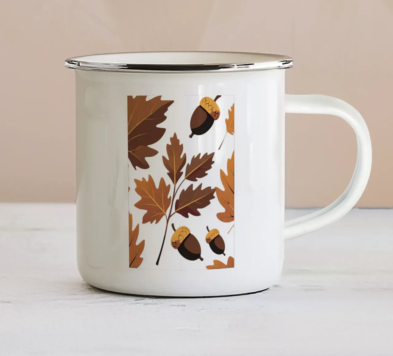 Foglia di quercia tazza in smalto da Botanical Gallery
