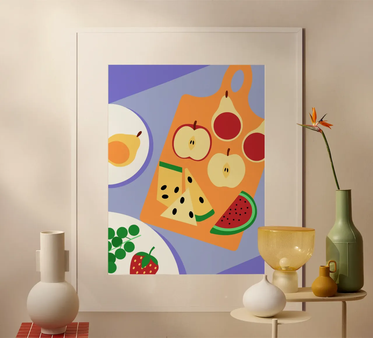 Frutta fresca su tagliere carta hahnemühle da OFFICIAL FRUIT & VEGETABLES