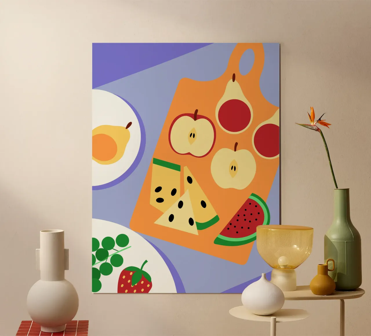Frutta fresca su tagliere carta hahnemühle da OFFICIAL FRUIT & VEGETABLES