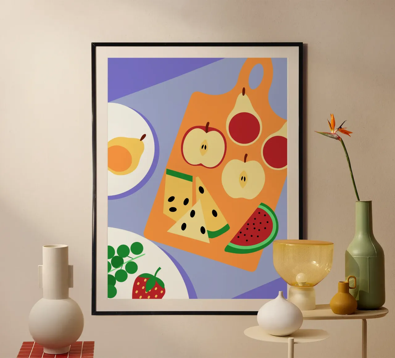 Frutta fresca su tagliere carta hahnemühle da OFFICIAL FRUIT & VEGETABLES