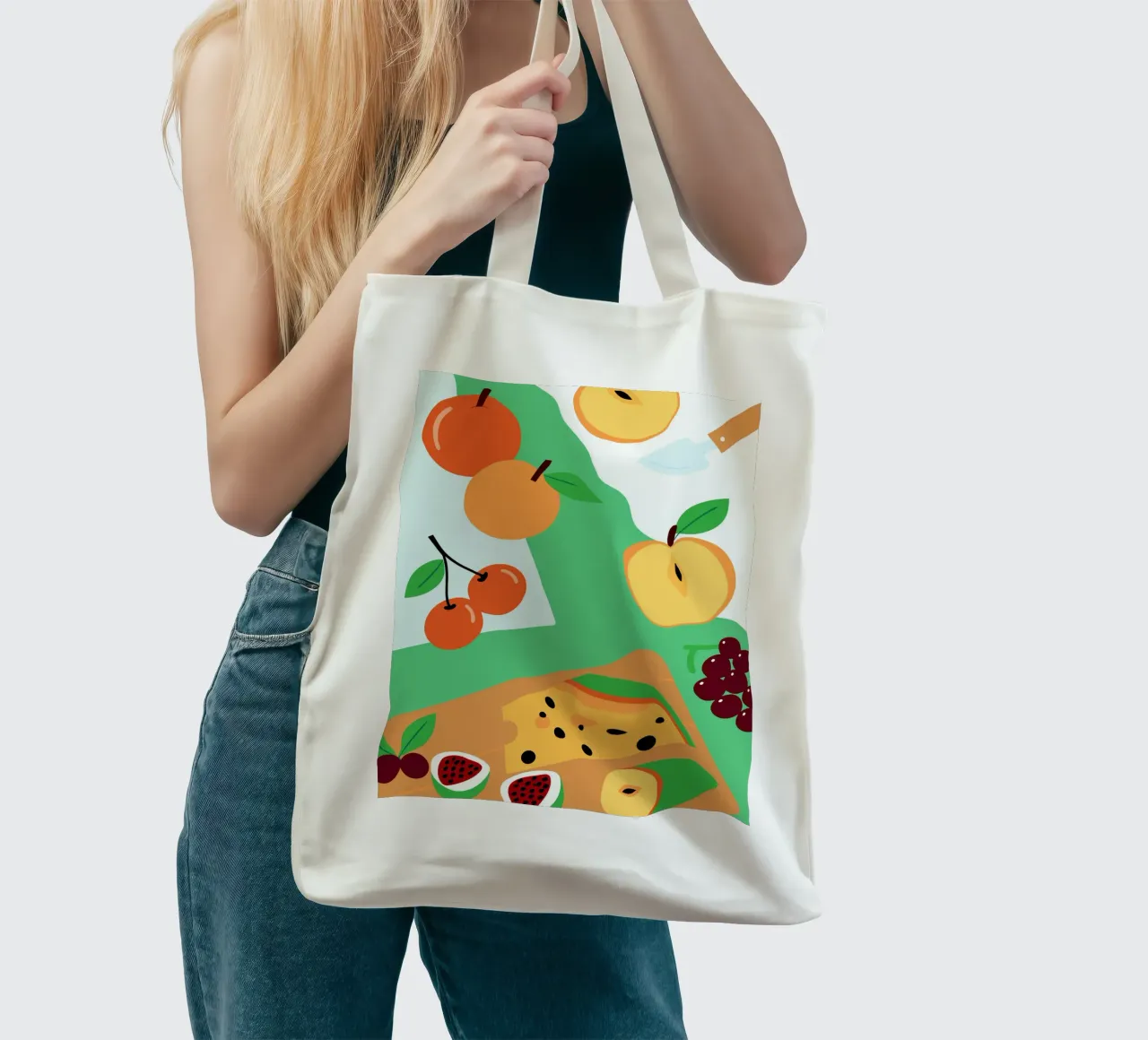 Mele, arance, ciliegie e uva borsa in juta da OFFICIAL FRUIT & VEGETABLES