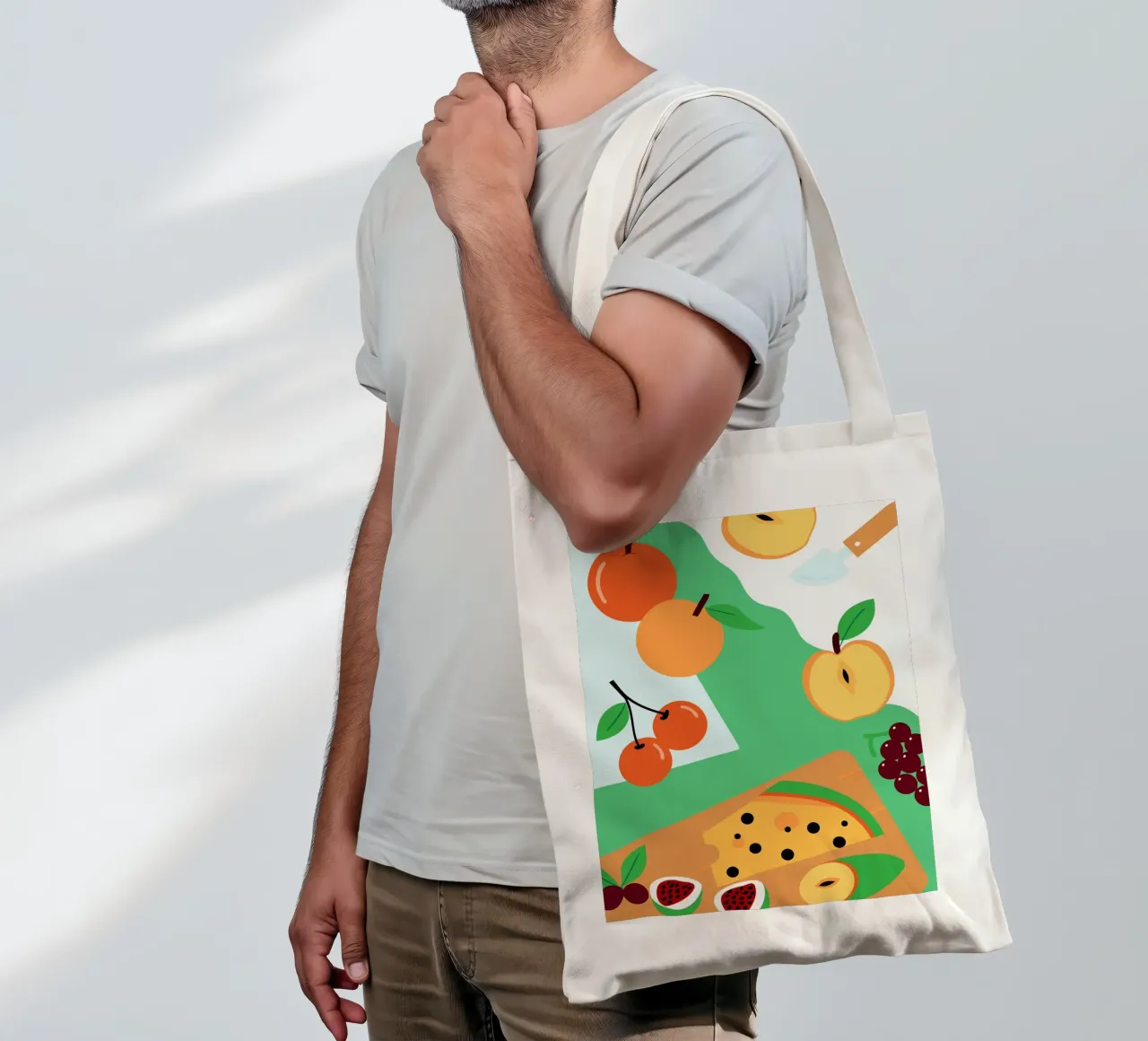 Mele, arance, ciliegie e uva borsa in juta da OFFICIAL FRUIT & VEGETABLES