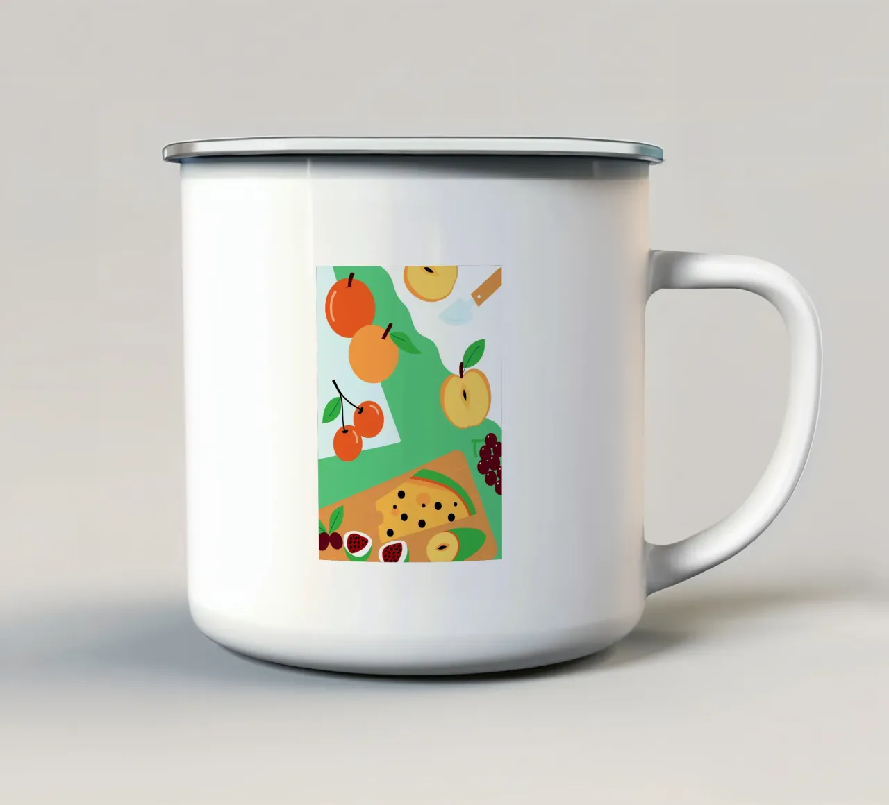 Mele, arance, ciliegie e uva tazza in smalto da OFFICIAL FRUIT & VEGETABLES