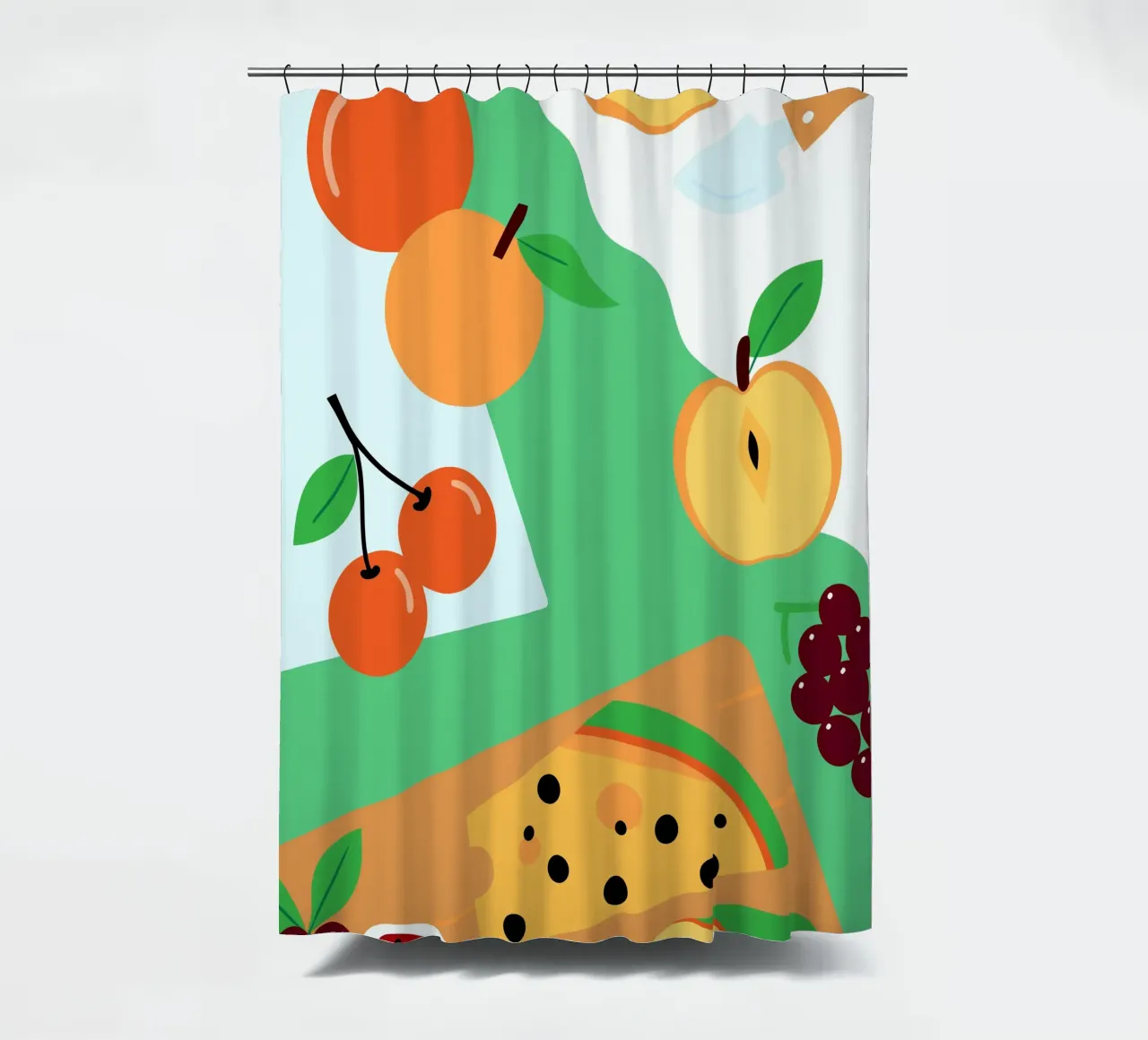 Mele, arance, ciliegie e uva tenda da doccia da OFFICIAL FRUIT & VEGETABLES