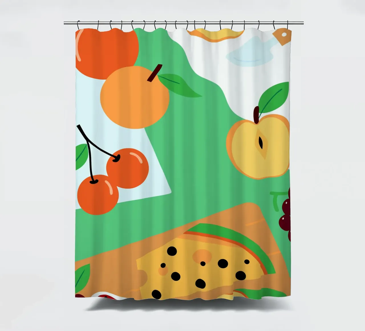 Mele, arance, ciliegie e uva tenda da doccia da OFFICIAL FRUIT & VEGETABLES