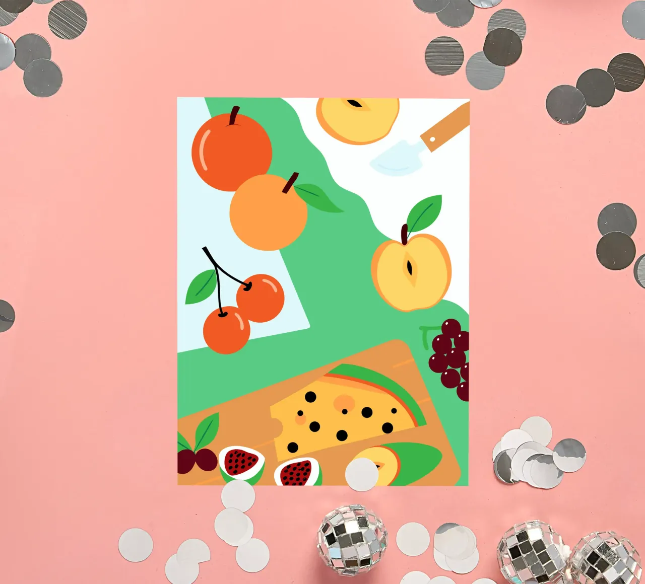 Mele, arance, ciliegie e uva adesivo da OFFICIAL FRUIT & VEGETABLES