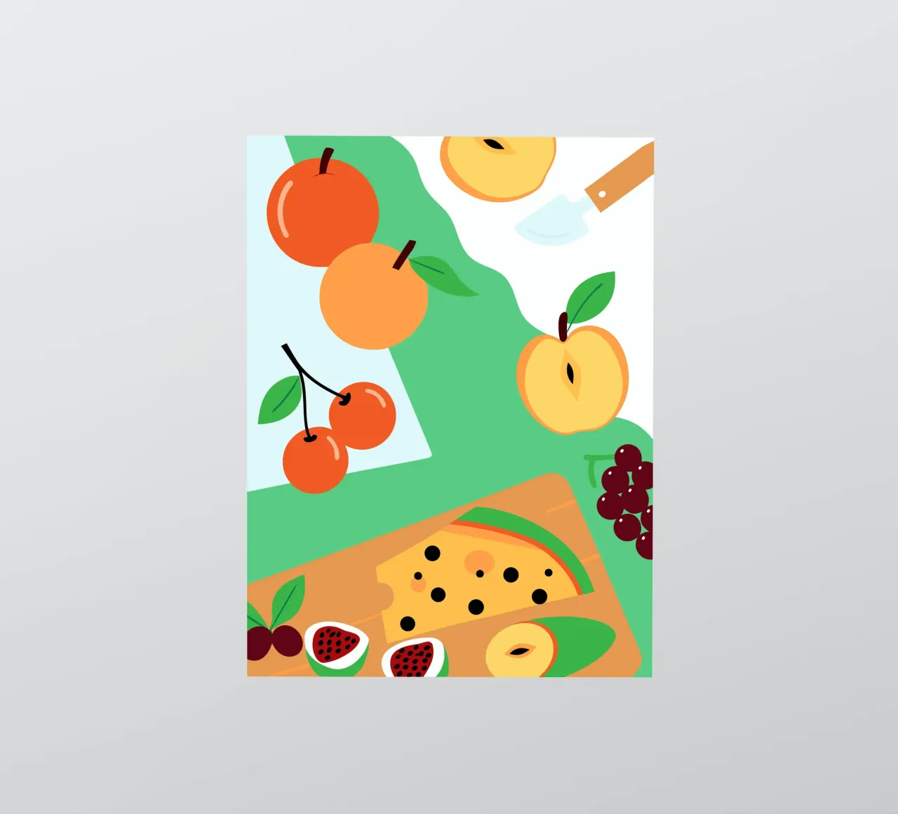 Mele, arance, ciliegie e uva adesivo da OFFICIAL FRUIT & VEGETABLES