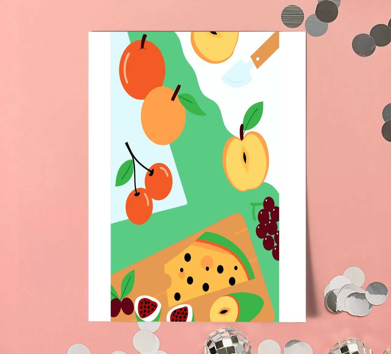 Mele, arance, ciliegie e uva foglio adesivo da OFFICIAL FRUIT & VEGETABLES