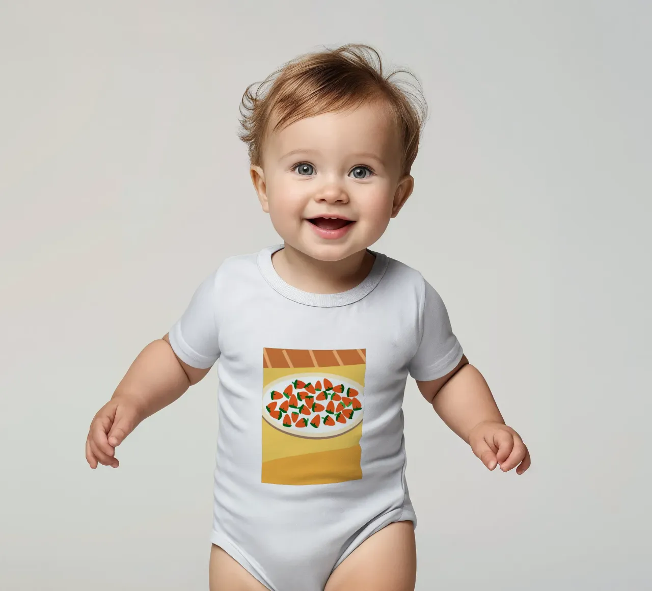 Fragole in una ciotola body neonato maniche corte da OFFICIAL FRUIT & VEGETABLES