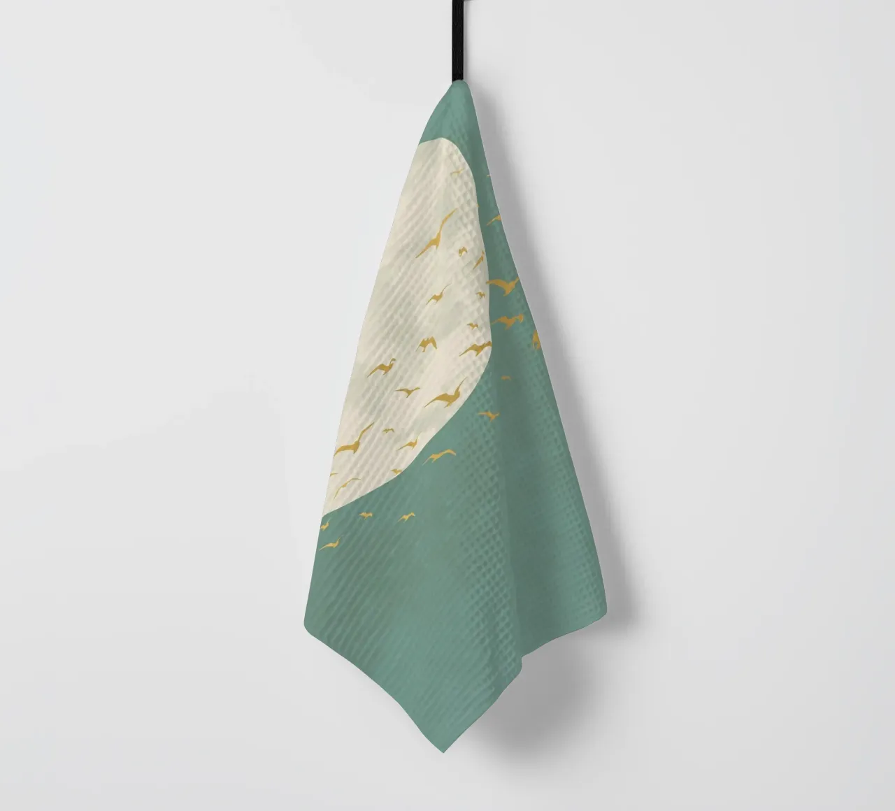Oiseaux Vert Or Lune torchon de Nina Wolf