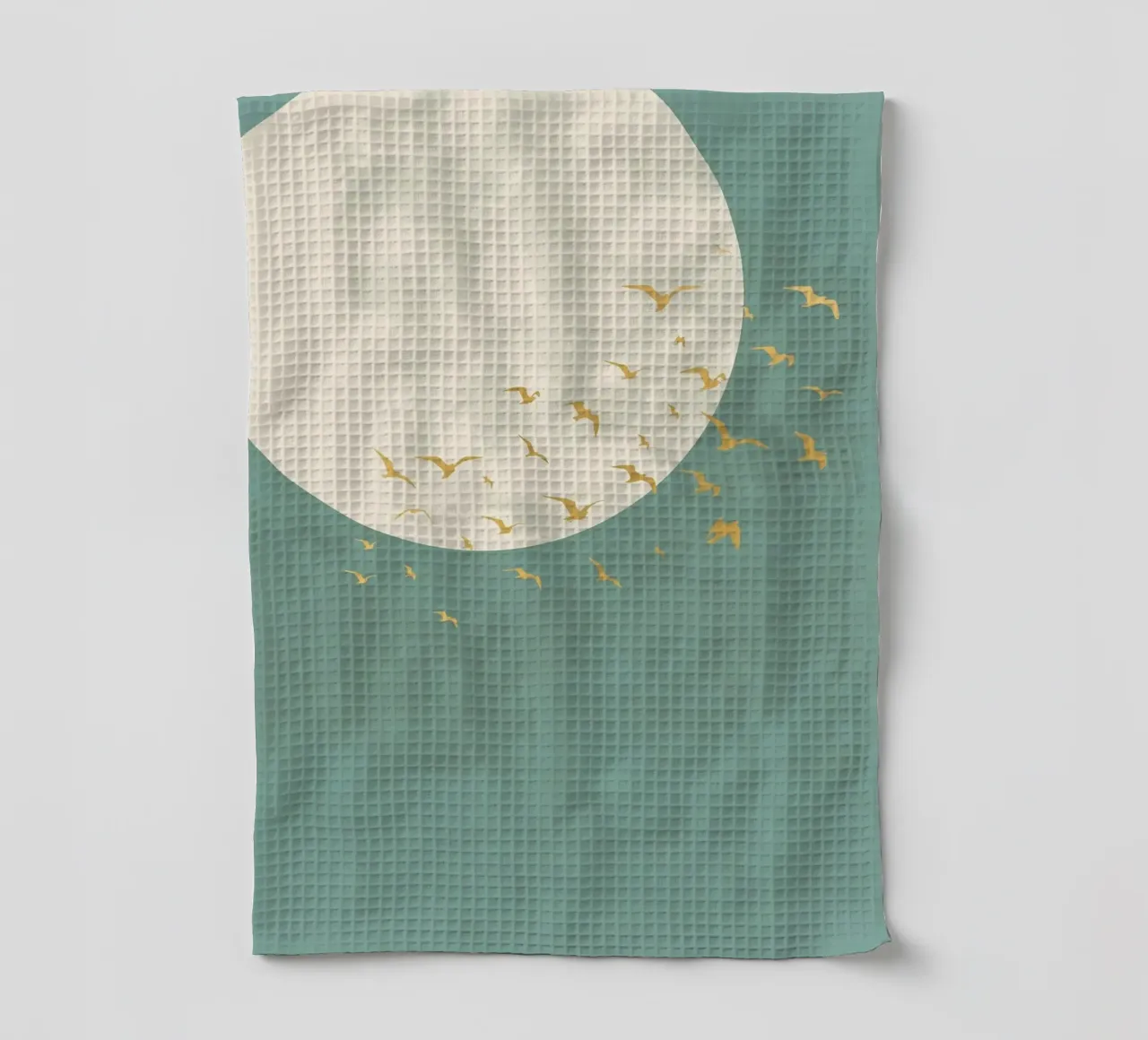 Oiseaux Vert Or Lune torchon de Nina Wolf