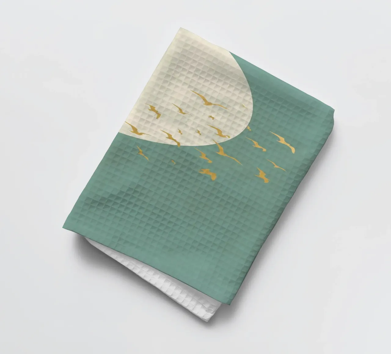 Oiseaux Vert Or Lune torchon de Nina Wolf