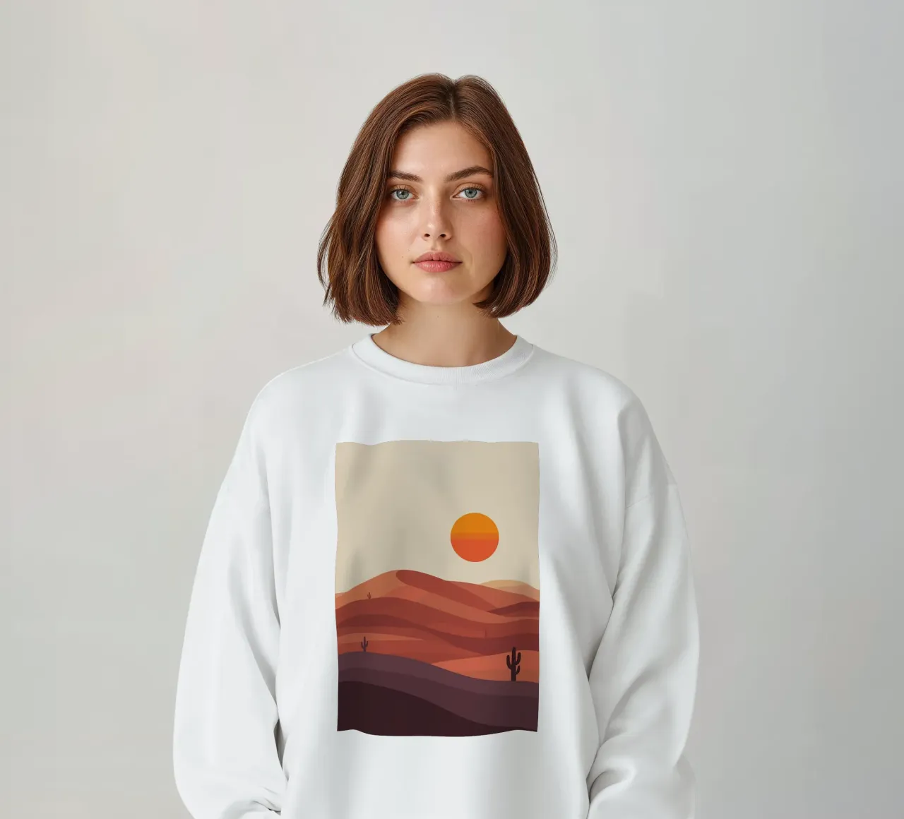Paisaje desértico al atardecer sudadera de Nina Wolf