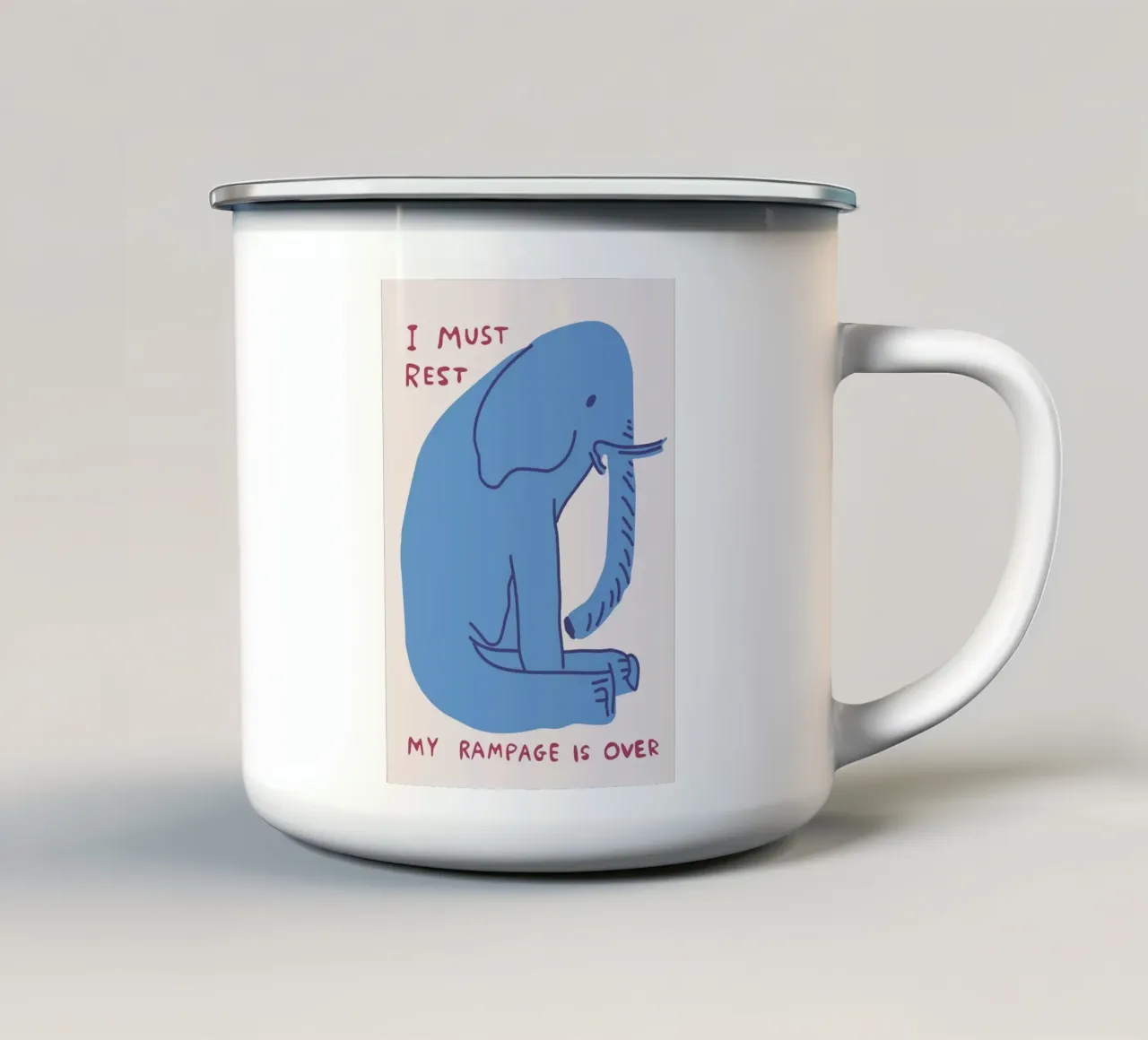 elefante animale astratto tazza in smalto da Nina Wolf