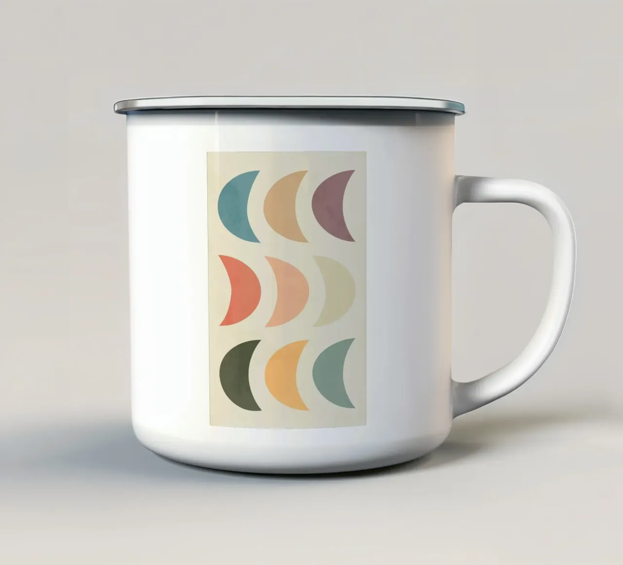 Poster mezza luna Boho tazza in smalto da Nina Wolf
