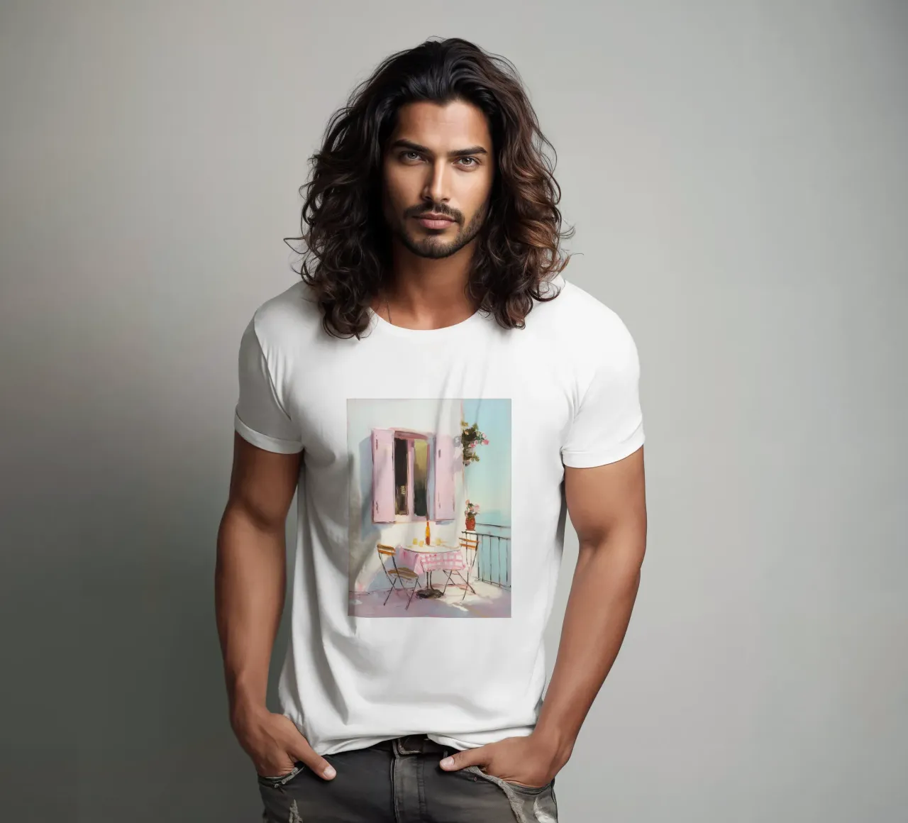 Terrazza solarium in rosa t-shirt da Carina Pop & Pastell