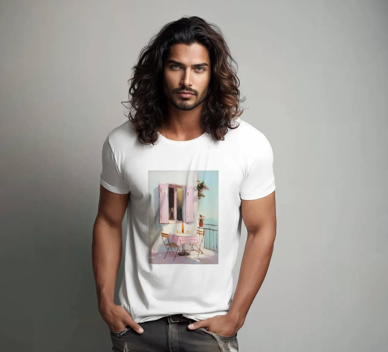 Terrazza solarium in rosa t-shirt da Carina Pop & Pastell