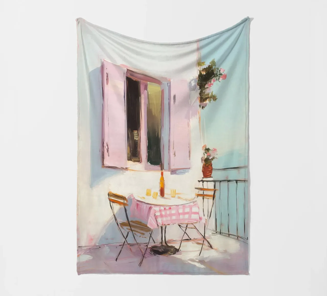 Terrazza solarium in rosa coperta in pile da Carina Pop & Pastell