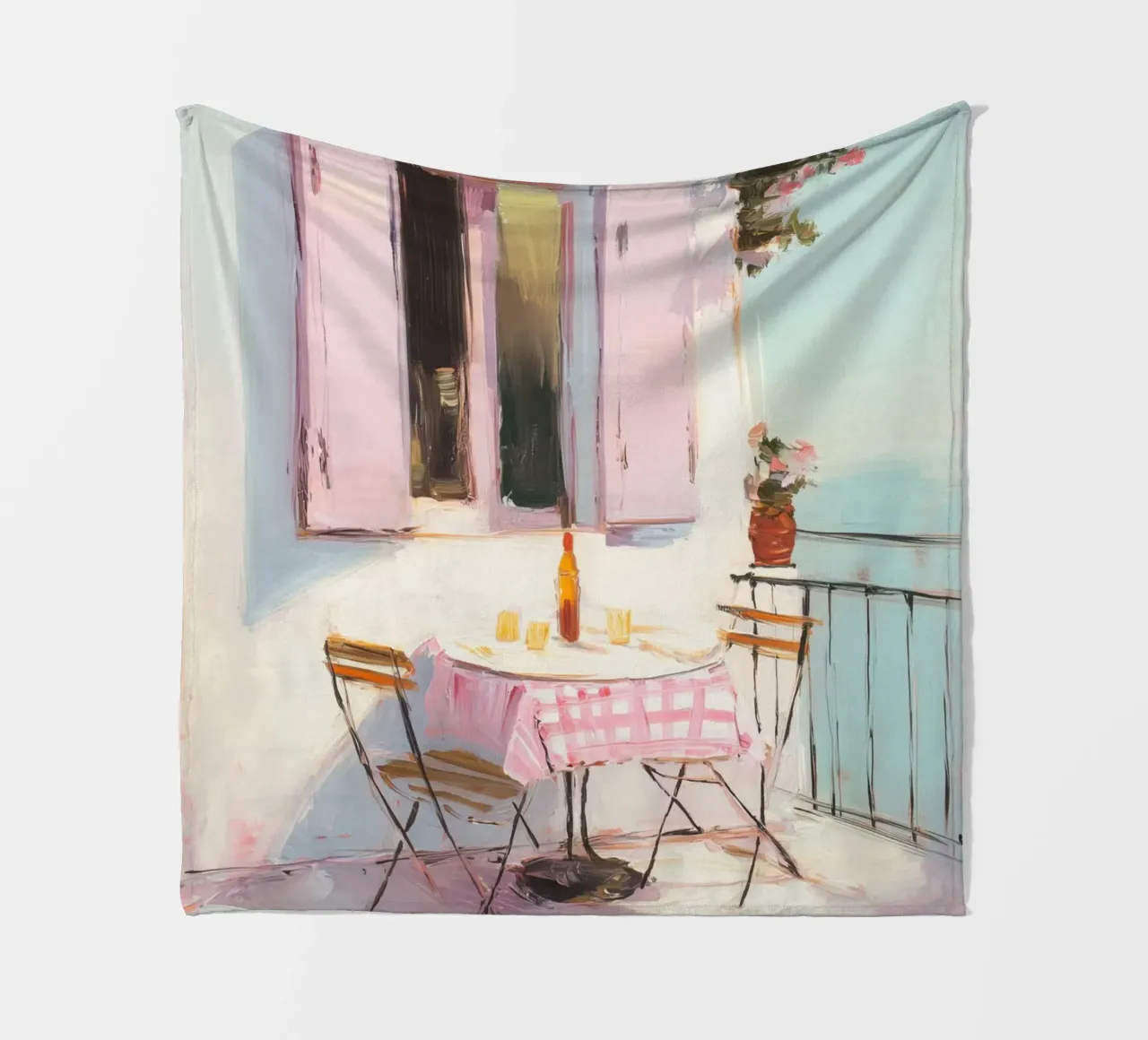 Terrazza solarium in rosa coperta in pile da Carina Pop & Pastell