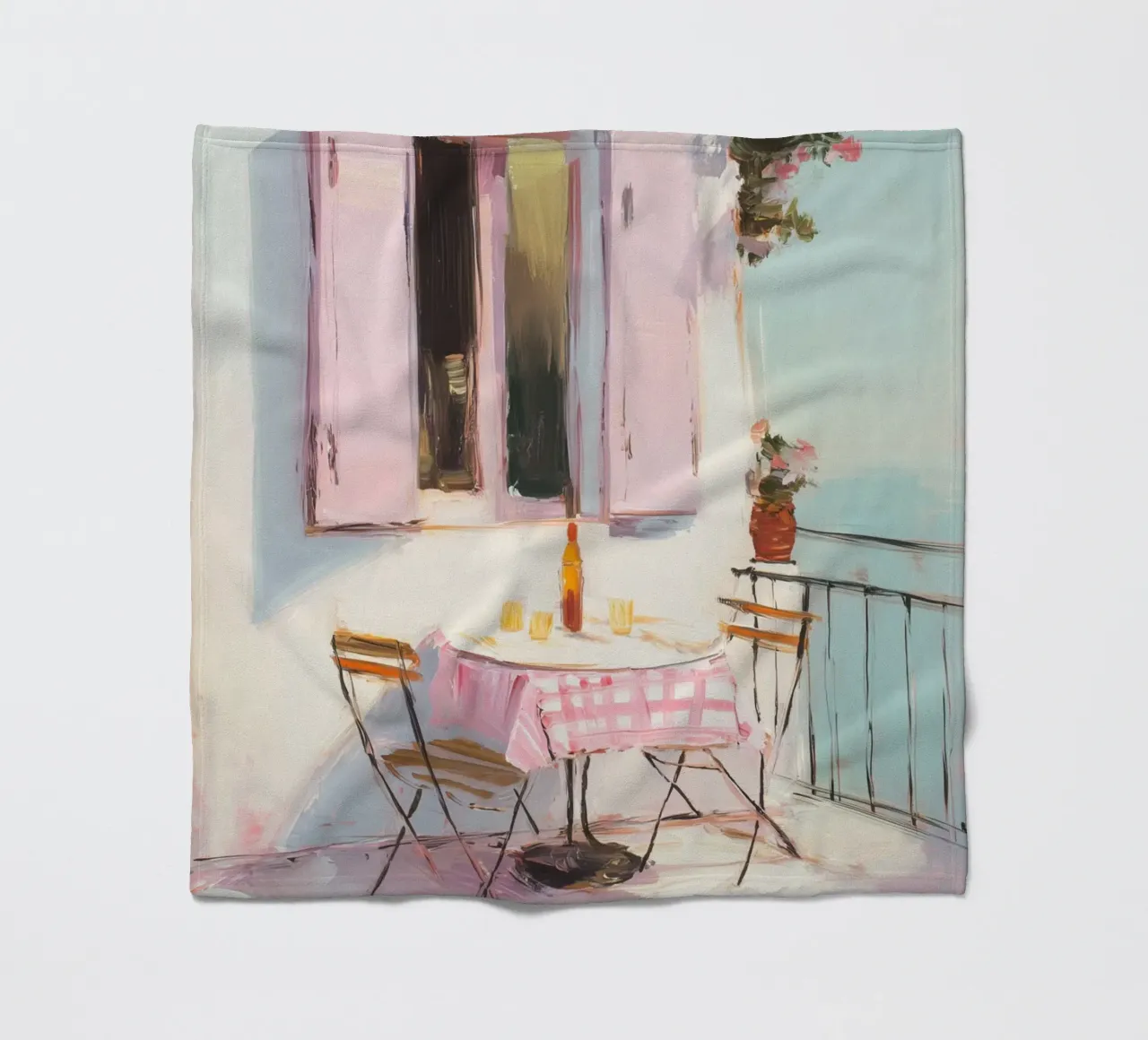 Terrazza solarium in rosa coperta in pile da Carina Pop & Pastell