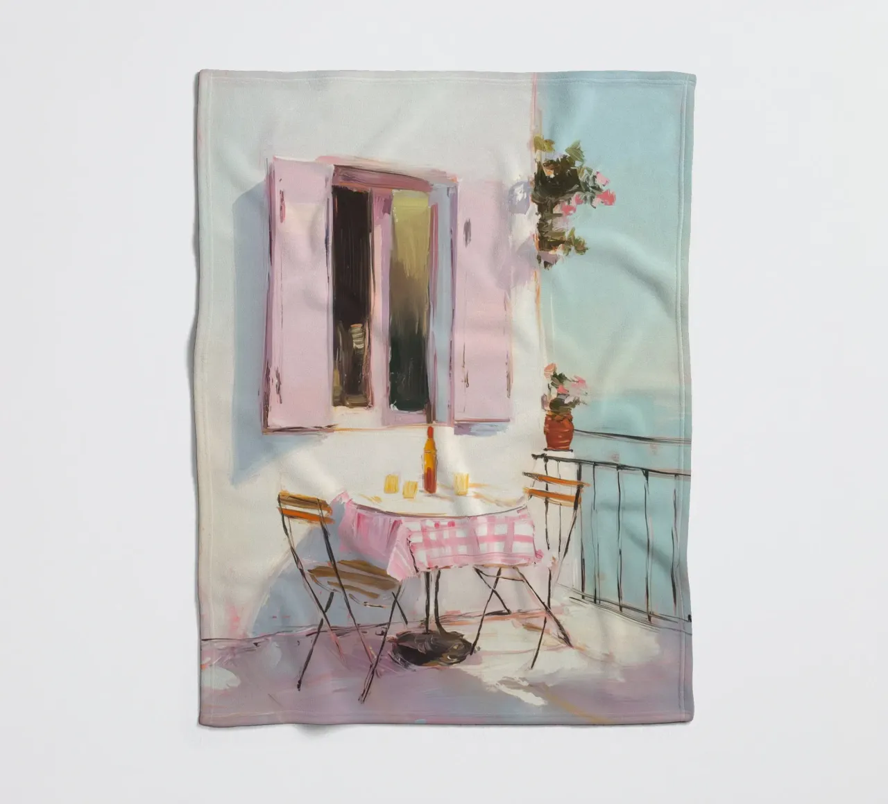 Terrazza solarium in rosa coperta in pile da Carina Pop & Pastell