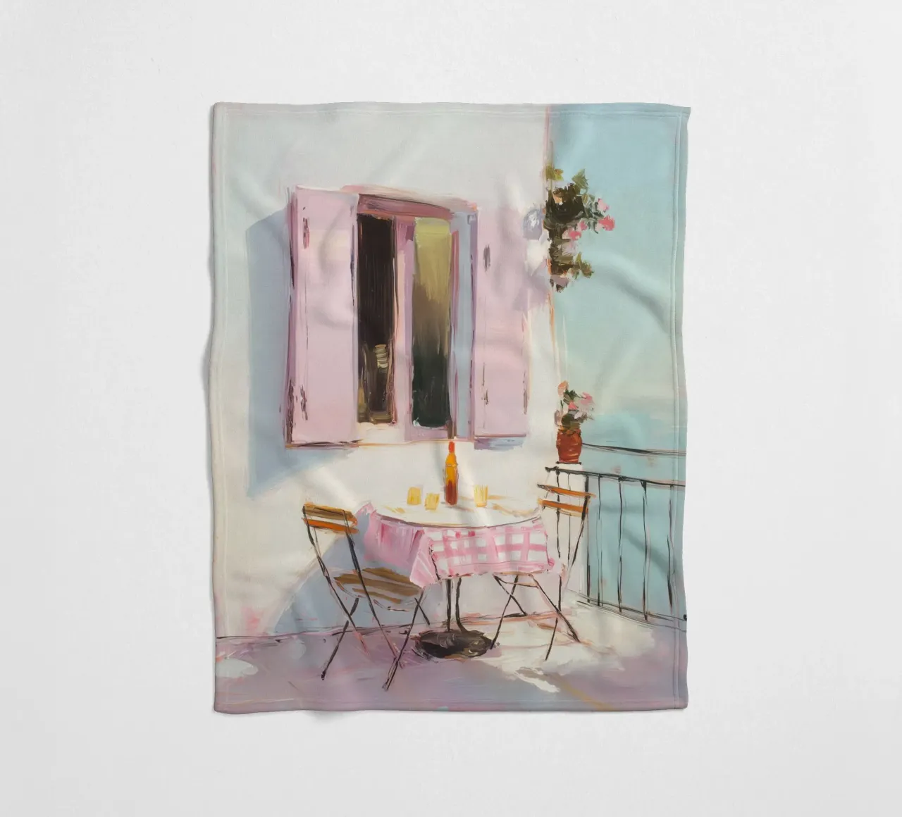 Terrazza solarium in rosa coperta in pile da Carina Pop & Pastell