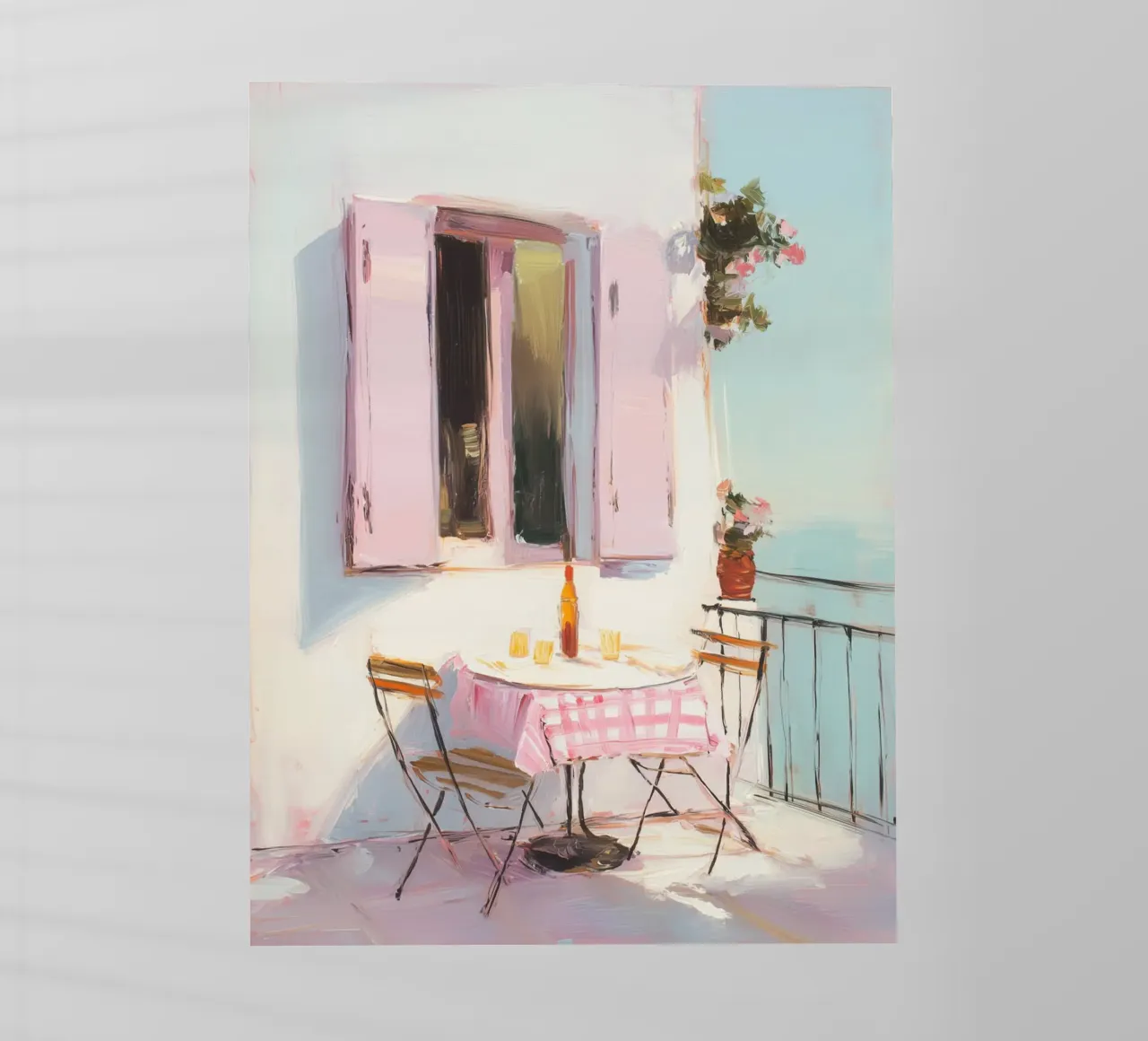 Terrazza solarium in rosa pellicola backlit da Carina Pop & Pastell