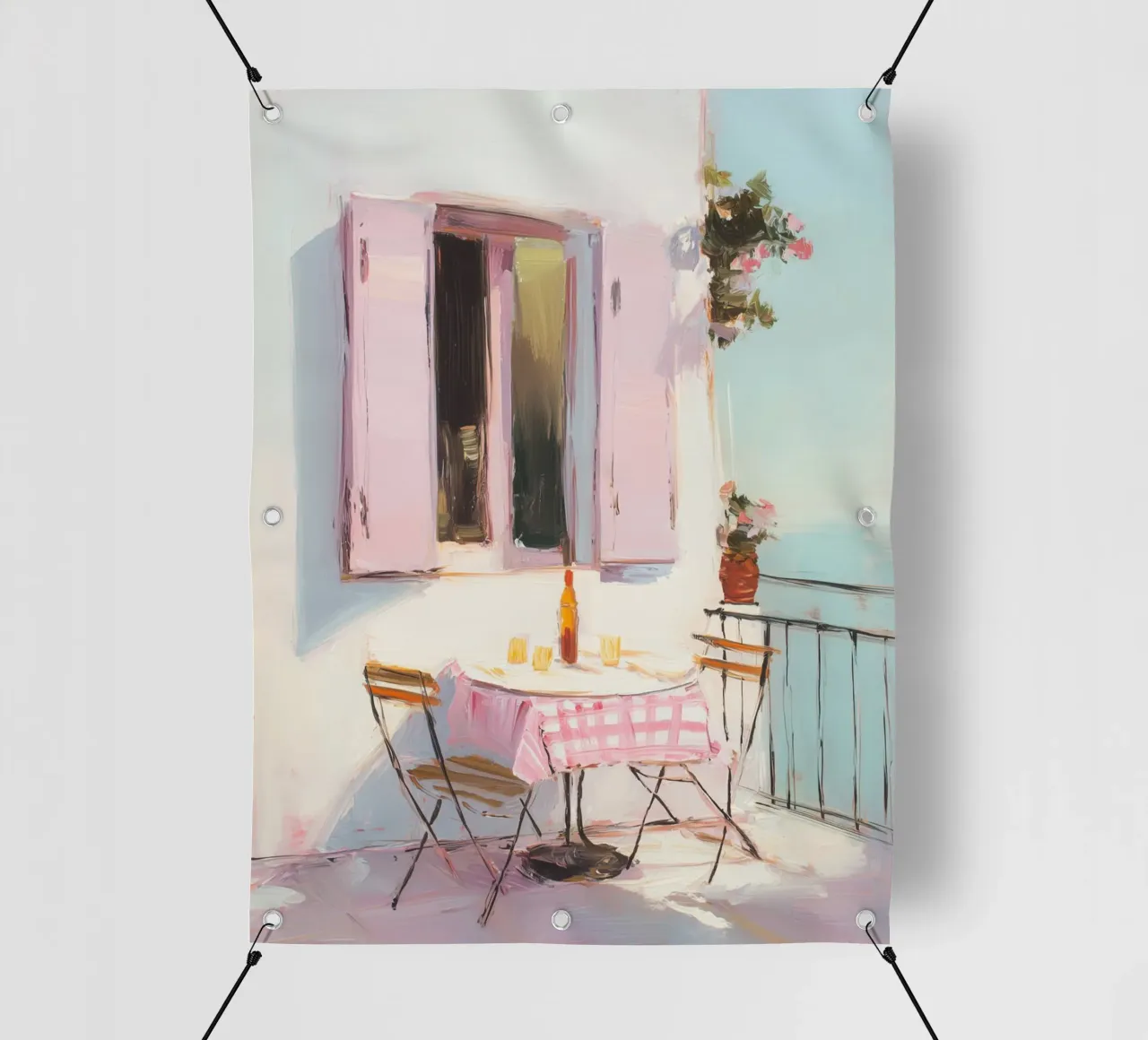 Terrazza solarium in rosa telo in pvc da Carina Pop & Pastell