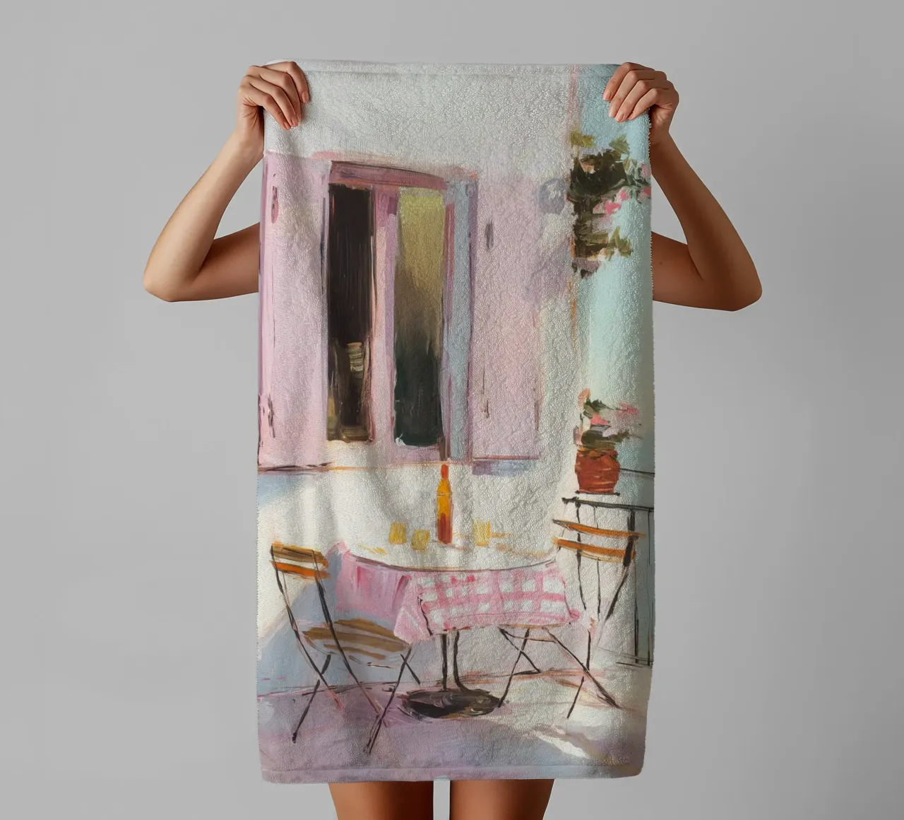 Sonnenterrasse in Rosa Handtuch von Carina Pop & Pastell