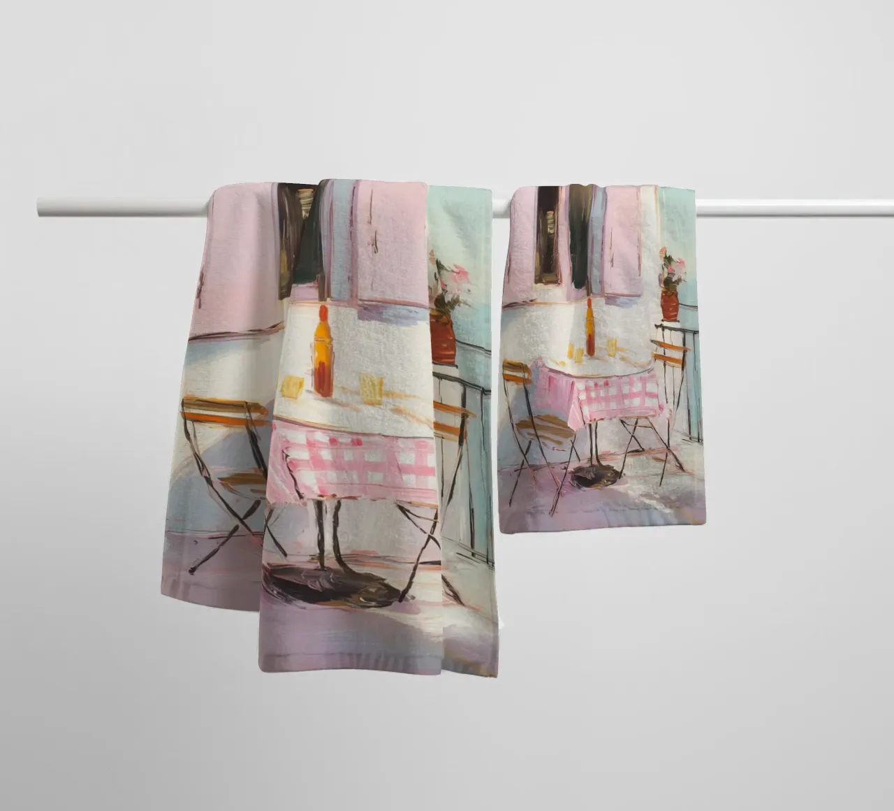Sonnenterrasse in Rosa Handtuch von Carina Pop & Pastell