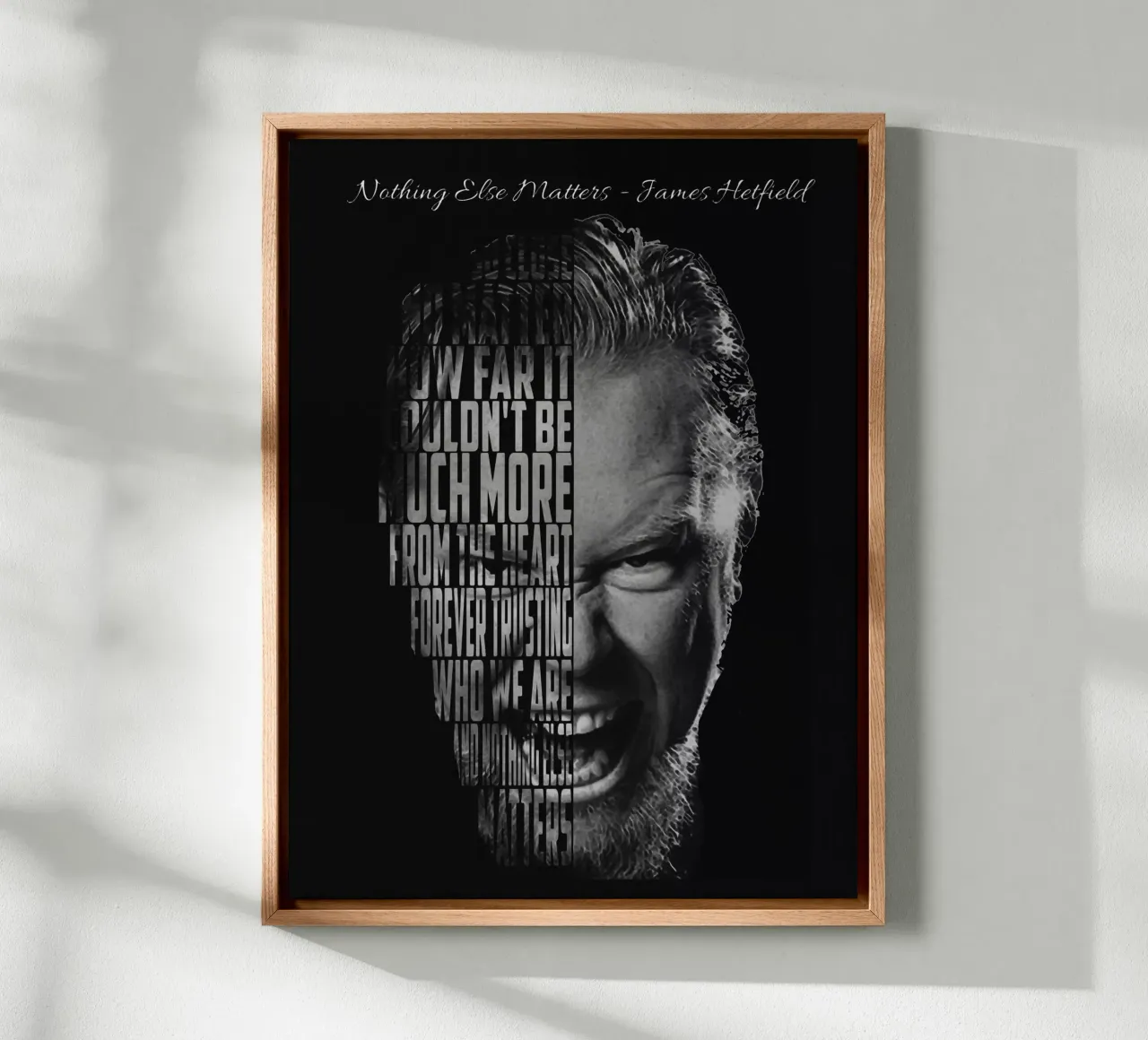 Citas James Hetfield lienzo con Marco flotante de Gunawan Rb
