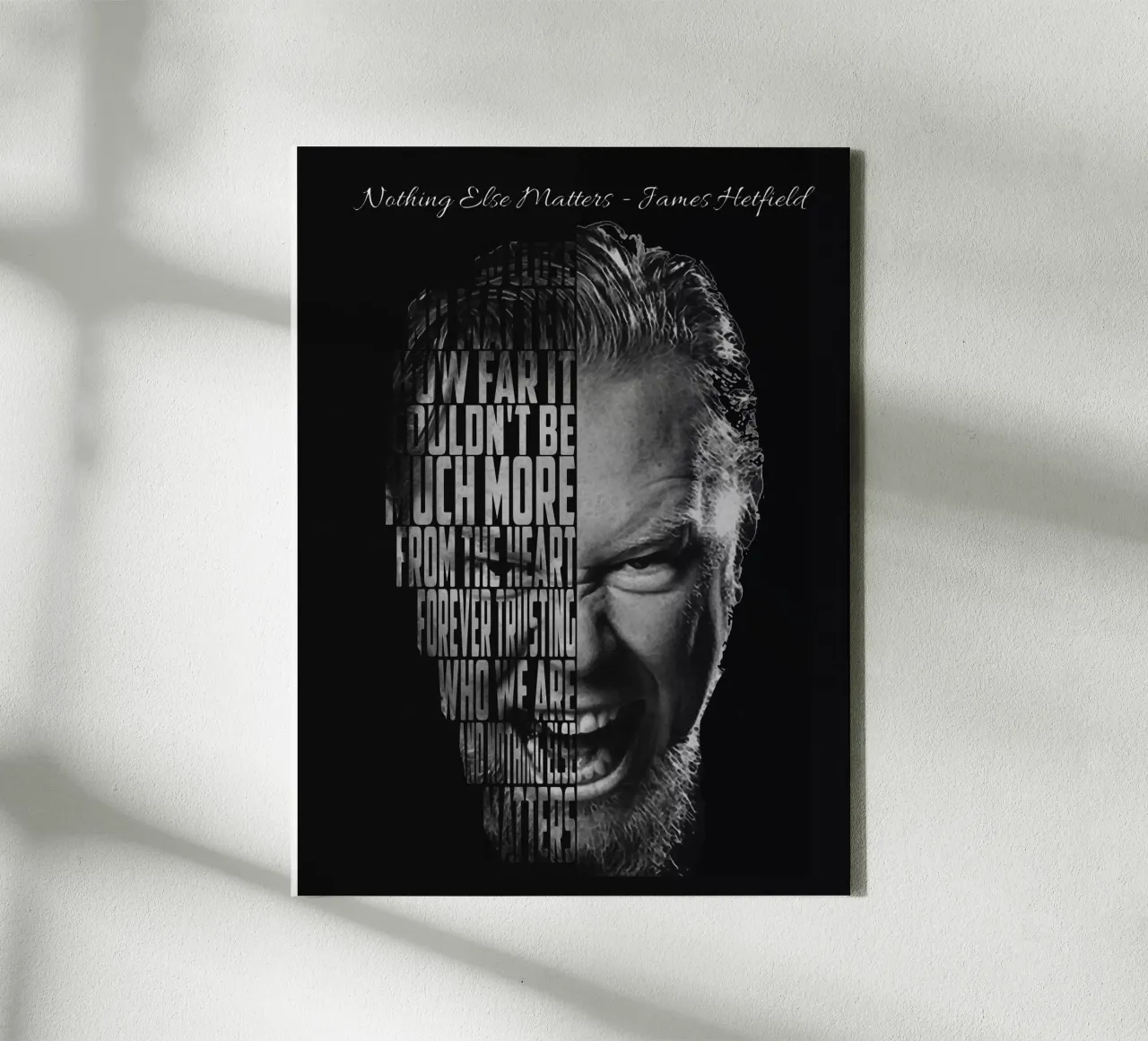 Citas James Hetfield lienzo con Marco flotante de Gunawan Rb
