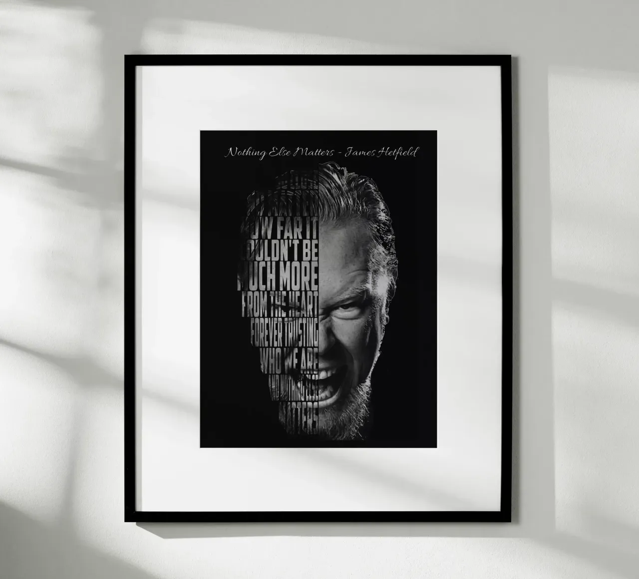 Citazioni James Hetfield poster con telaio in alluminio da Gunawan Rb