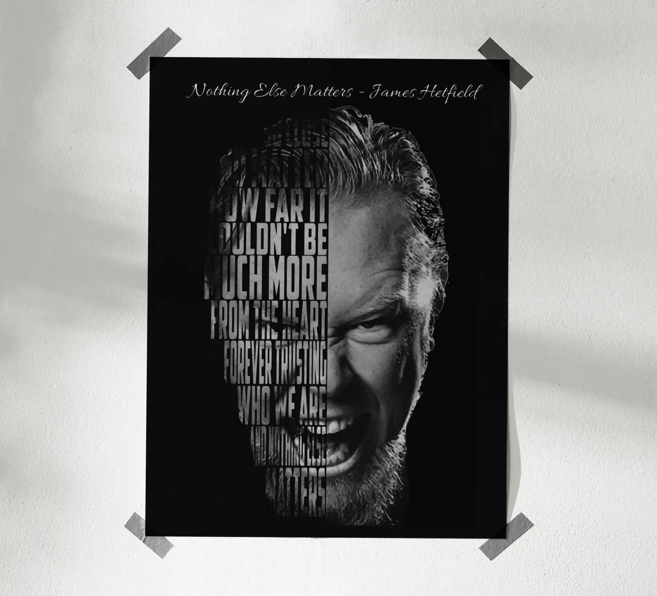 Citazioni James Hetfield poster con telaio in alluminio da Gunawan Rb