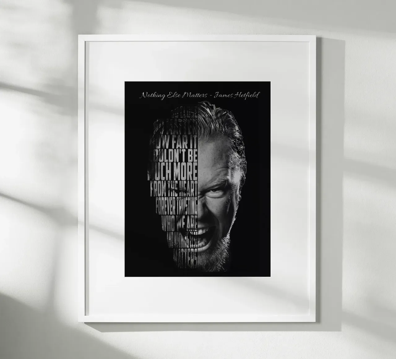 Citazioni James Hetfield poster con telaio in alluminio da Gunawan Rb