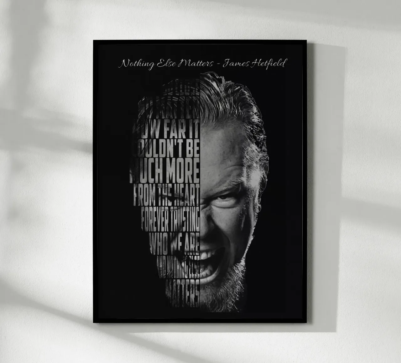 Citazioni James Hetfield poster con telaio in alluminio da Gunawan Rb