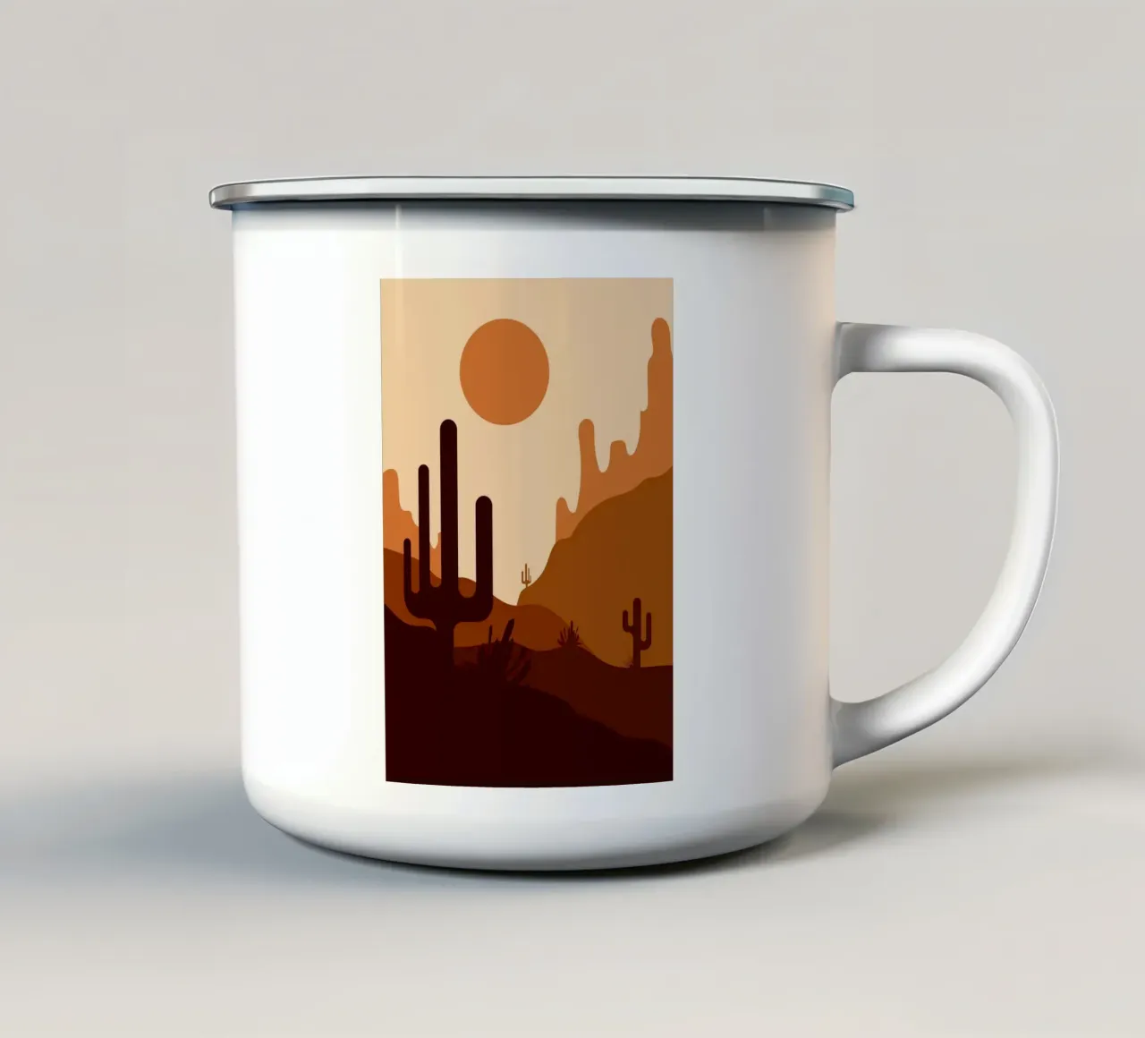 Poster Cactus del deserto del sole tazza in smalto da Nina Wolf