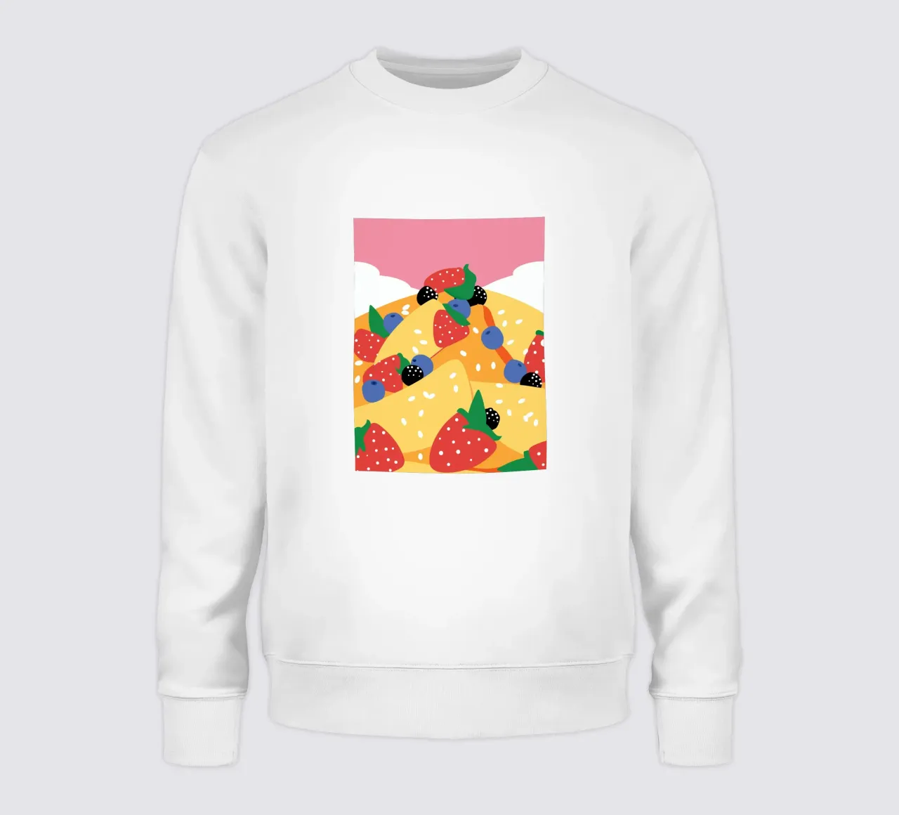 Torta con fragole e mirtilli felpa da OFFICIAL FRUIT & VEGETABLES