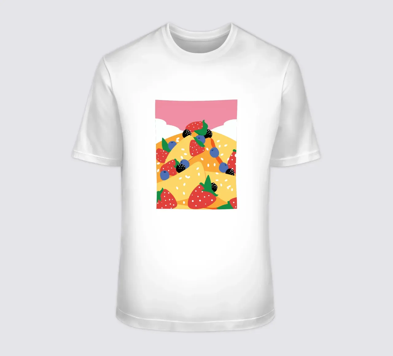 Torta con fragole e mirtilli t-shirt da OFFICIAL FRUIT & VEGETABLES