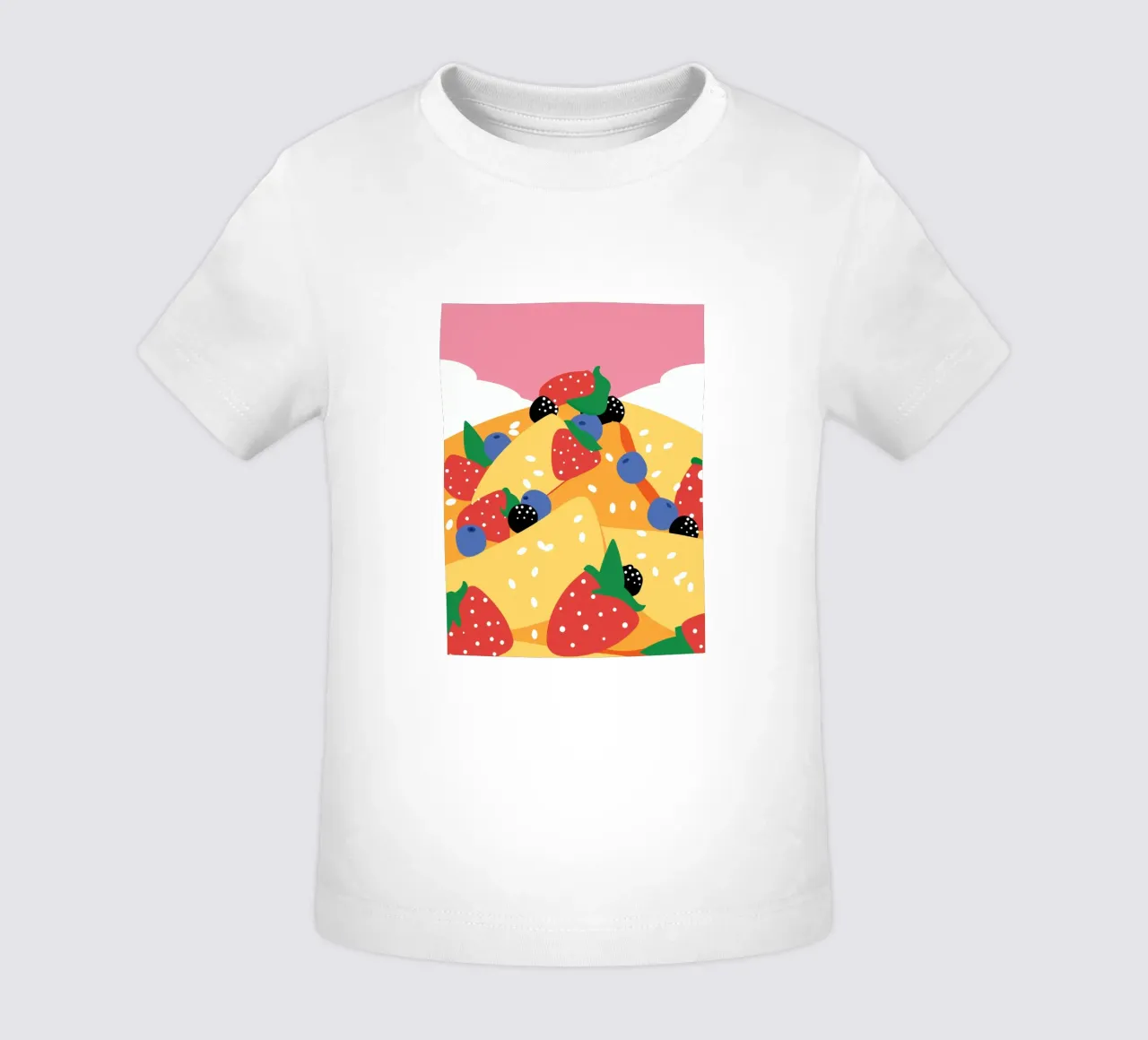 Torta con fragole e mirtilli maglietta neonato da OFFICIAL FRUIT & VEGETABLES
