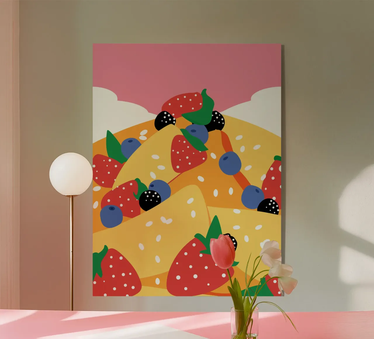 Torta con fragole e mirtilli plexiglass da OFFICIAL FRUIT & VEGETABLES
