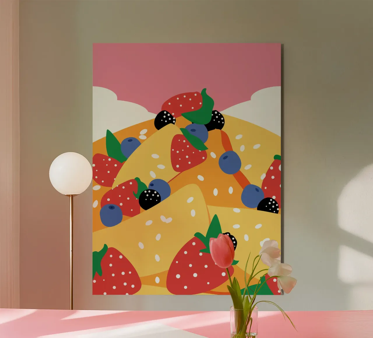 Torta con fragole e mirtilli pannello forex da OFFICIAL FRUIT & VEGETABLES
