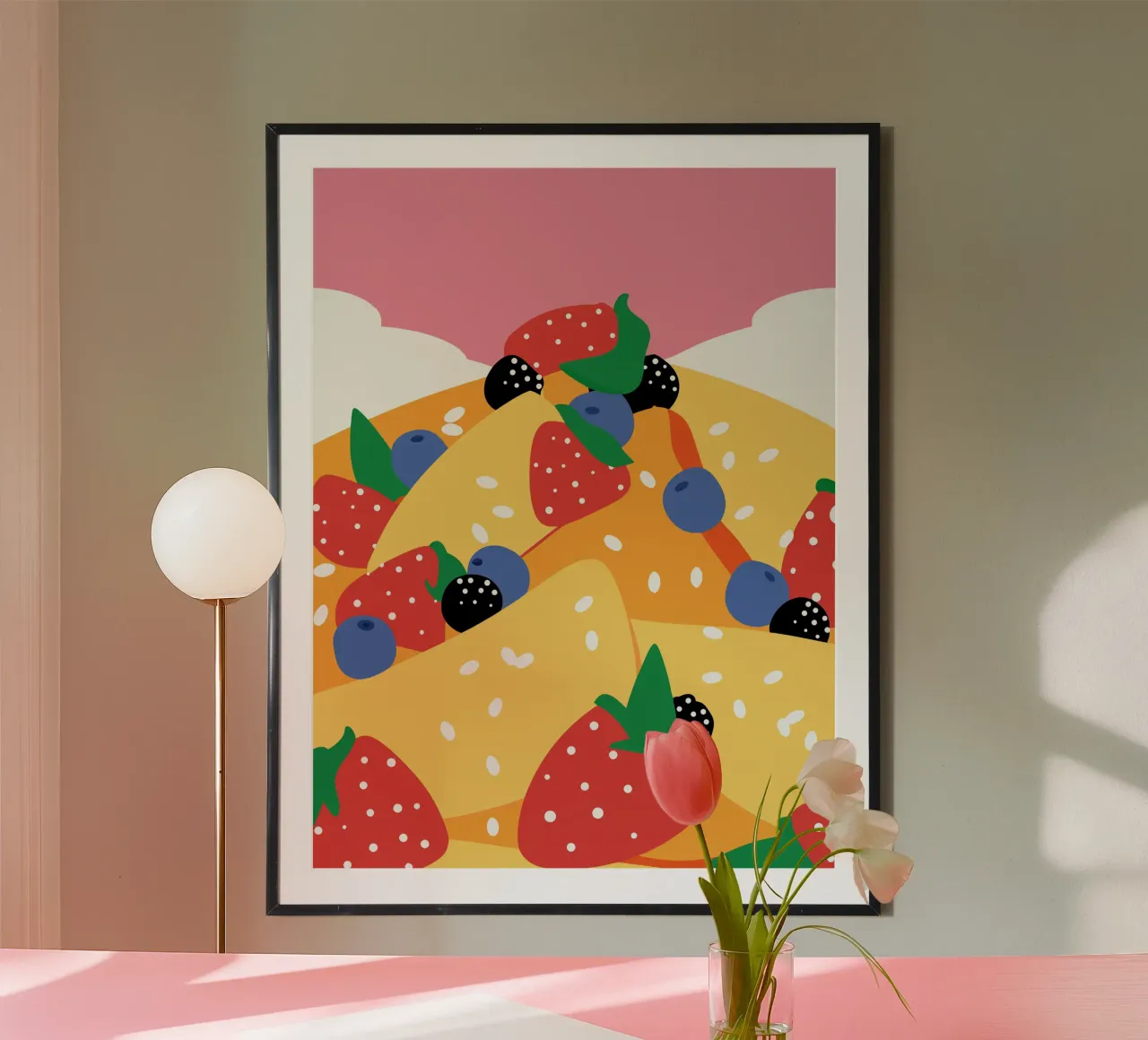 Torta con fragole e mirtilli carta hahnemühle da OFFICIAL FRUIT & VEGETABLES
