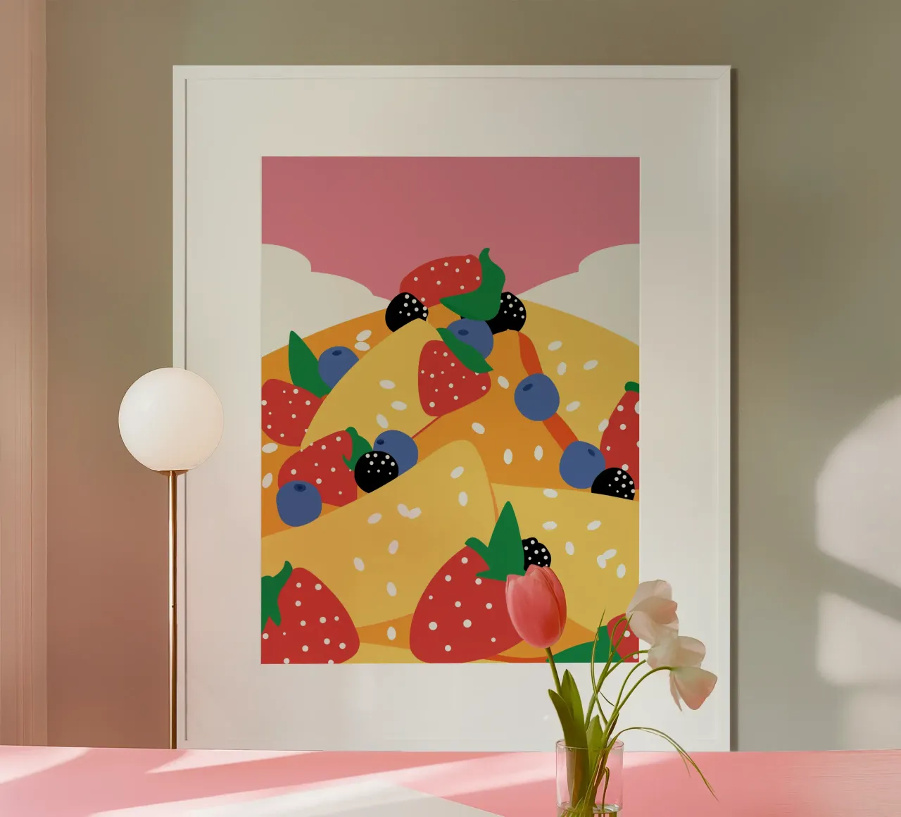 Torta con fragole e mirtilli carta hahnemühle da OFFICIAL FRUIT & VEGETABLES