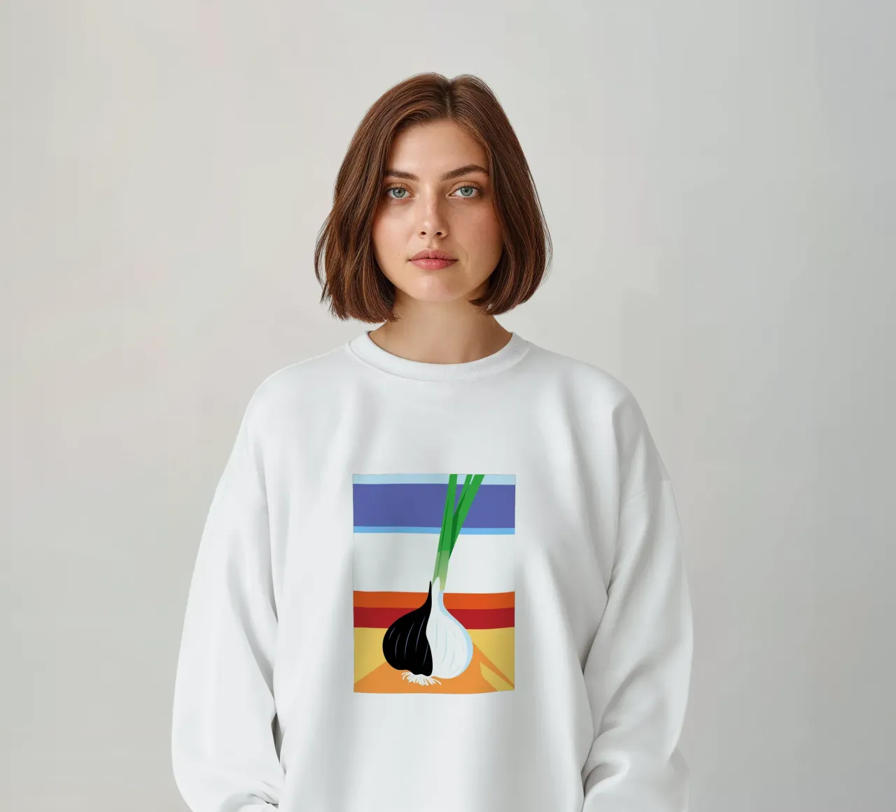 Aglio bianco e nero felpa da OFFICIAL FRUIT & VEGETABLES