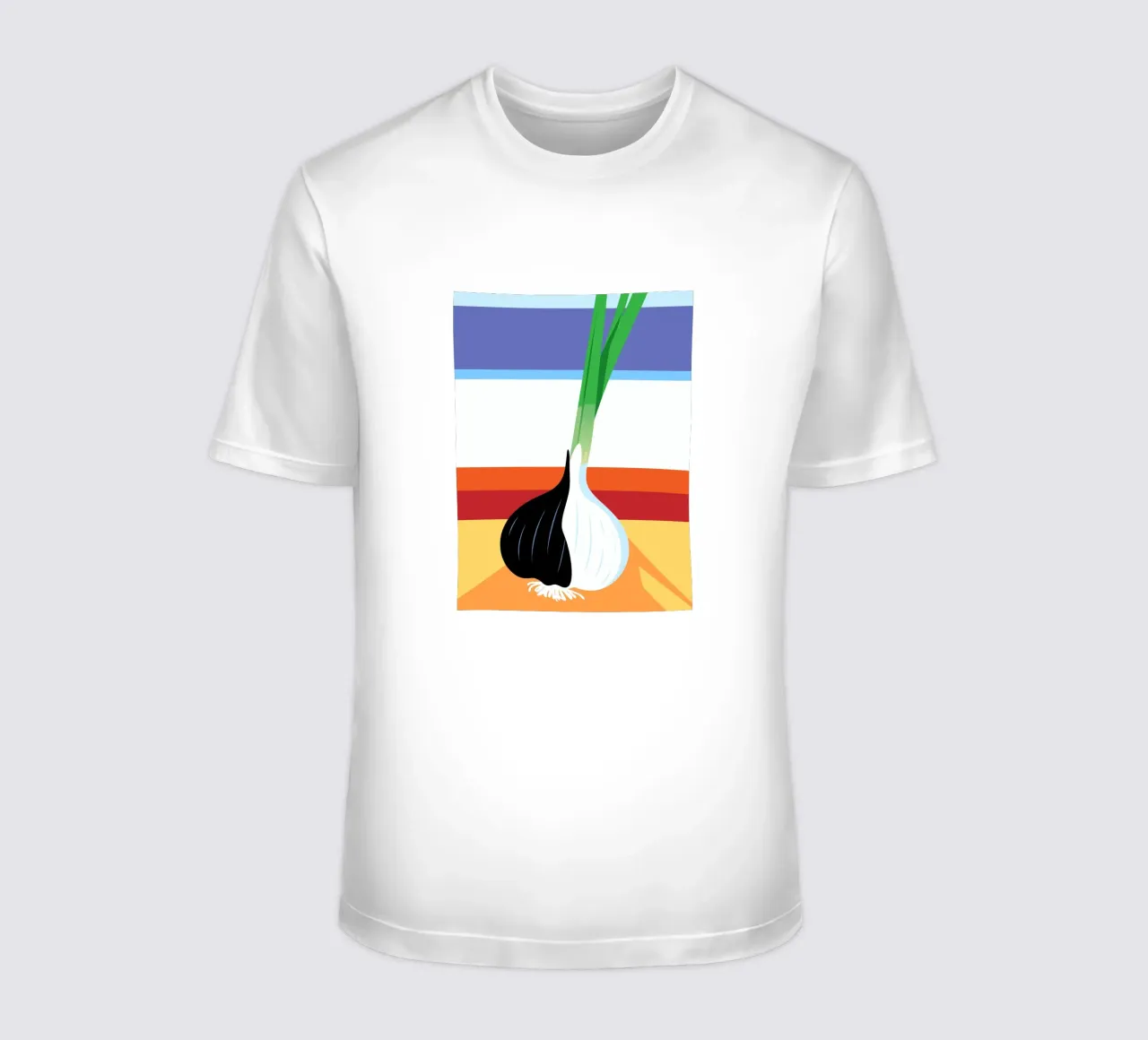 Aglio bianco e nero t-shirt da OFFICIAL FRUIT & VEGETABLES