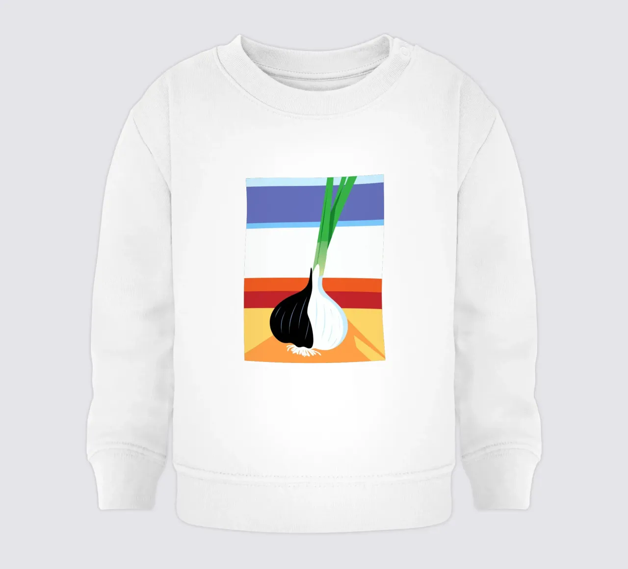 Aglio bianco e nero felpa neonato da OFFICIAL FRUIT & VEGETABLES