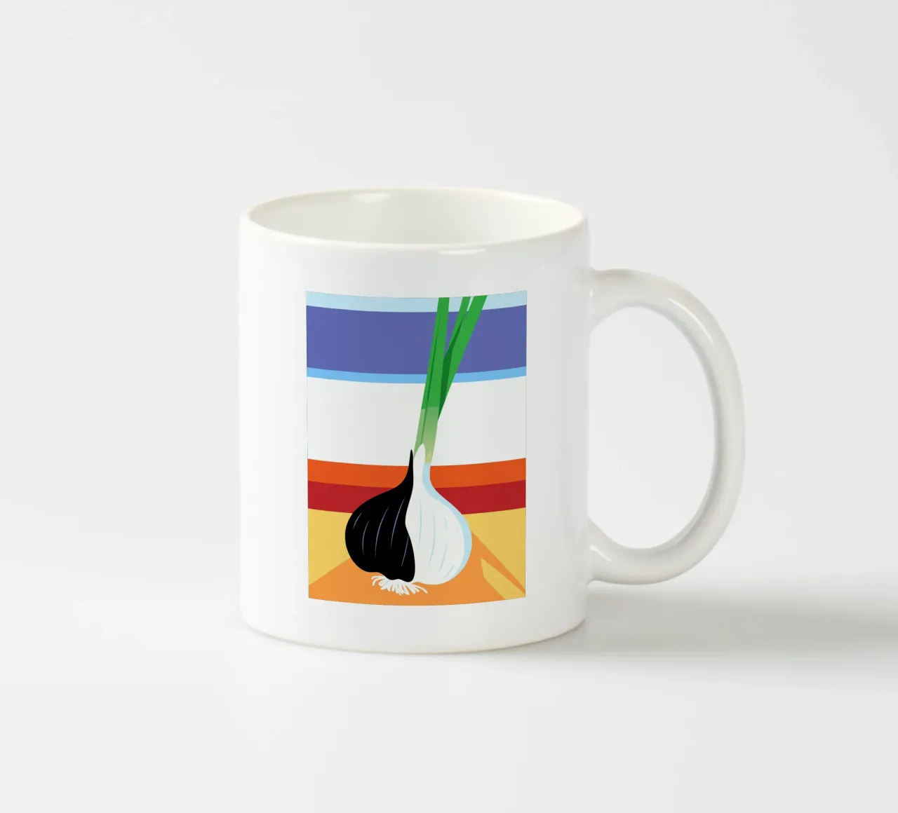 Aglio bianco e nero tazza in ceramica da OFFICIAL FRUIT & VEGETABLES